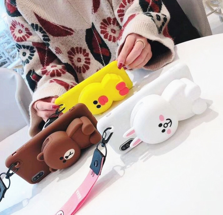 Brown Bear and Cony Rabbit Silicone Phone Cases