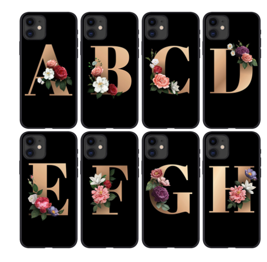 26 Silicone Phone Cases with English Alphabet Design