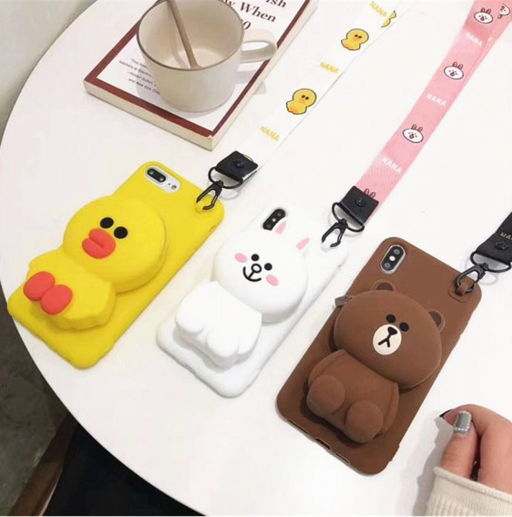 Brown Bear and Cony Rabbit Silicone Phone Cases