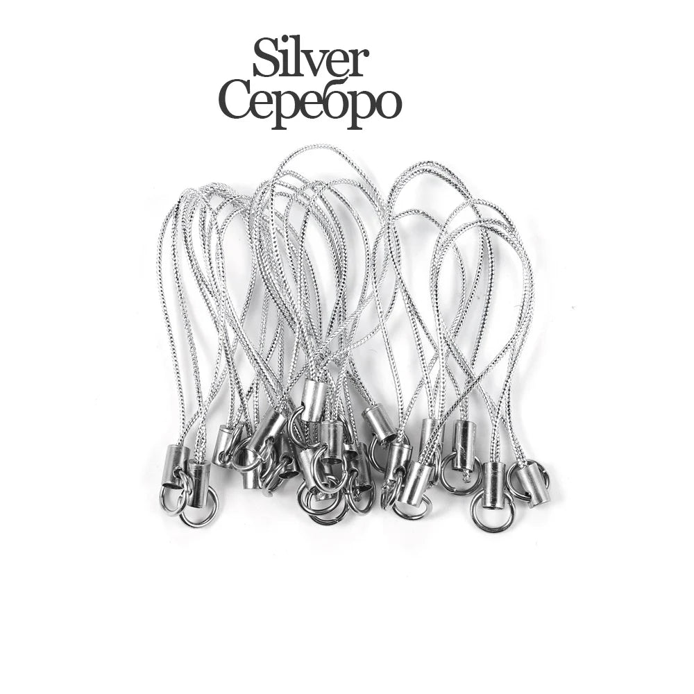 20-100Pcs Lanyard Lariat Cord Lobster Clasp Rope Christmas Bell Keychain Hooks Mobile phone Strap Charm Keyring Bag Accessories