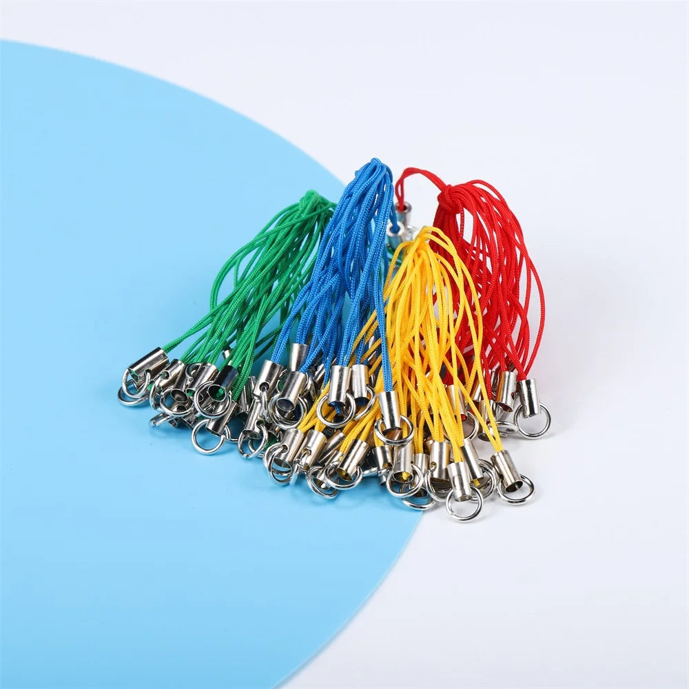 20-100Pcs Lanyard Lariat Cord Lobster Clasp Rope Christmas Bell Keychain Hooks Mobile phone Strap Charm Keyring Bag Accessories