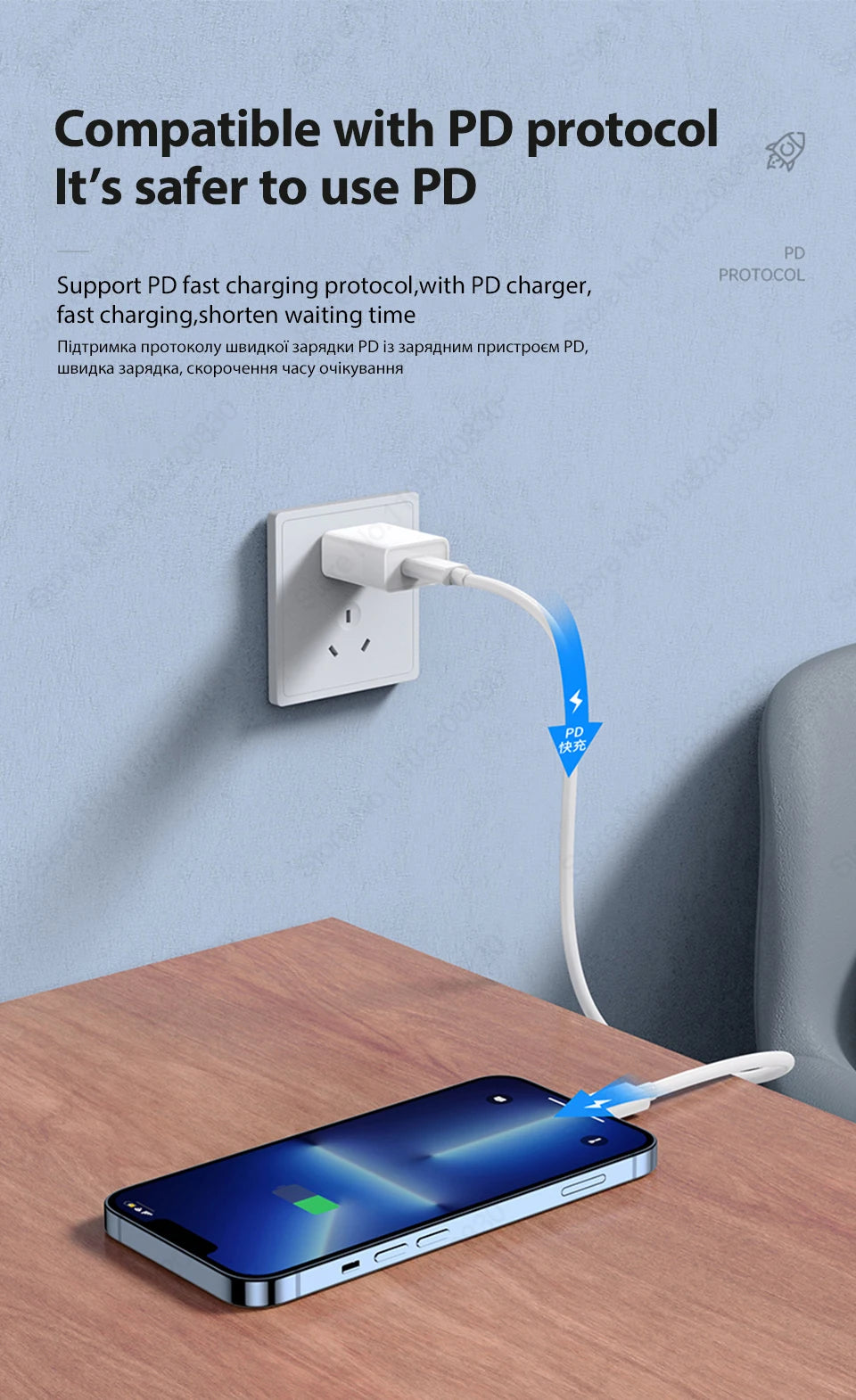 30W Fast Charging USB C Cable For iPhone 14 13 12 11 Pro Max Data Line 8 7 6 Plus XS X XR SE2020 Quick Charge Phone Accessories