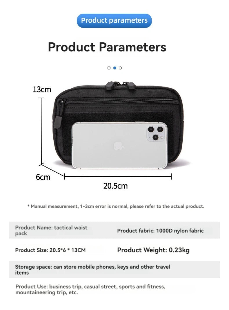 EDC Molle Tactical Pouch Waist Pack Compact Utility Pouches Waist Belt Bag Medical Bags Phone Case Hunting Accessories