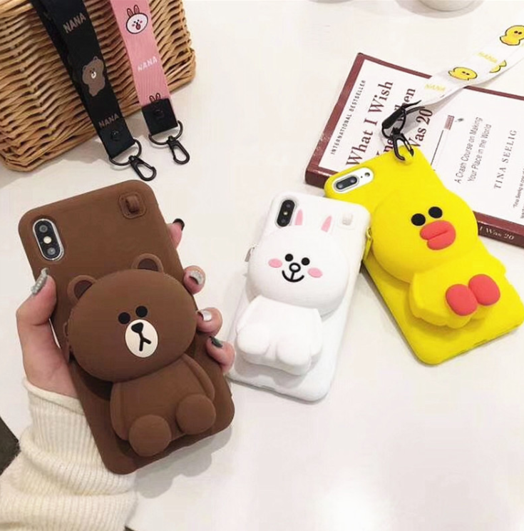 Brown Bear and Cony Rabbit Silicone Phone Cases